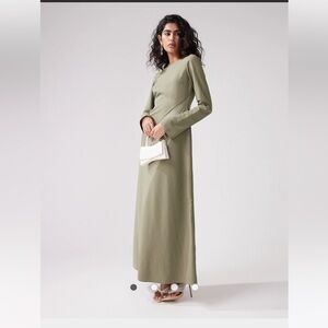 Asymmetric satin detail maxi dress
